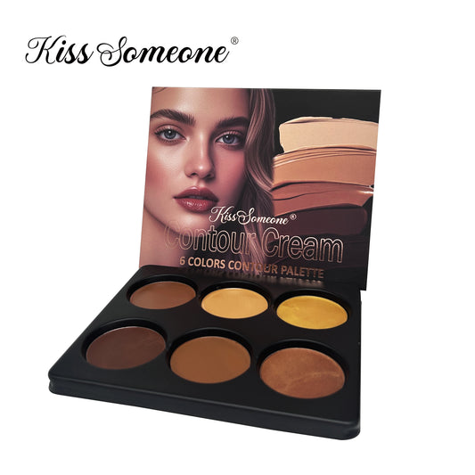 Six color permanent full coverage concealer, suitable for women, mixed with bronze concealer, correcting dark circles