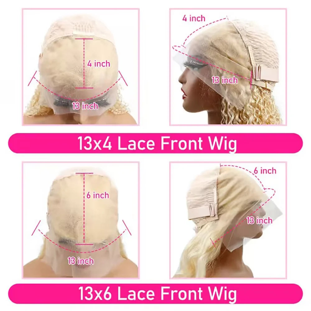 13x4 13x6 HD Transparent Full Frontal Lace 613 Blonde Colored Straight Human Hair Wigs Lace Front Wigs For Women 40 46 Inches