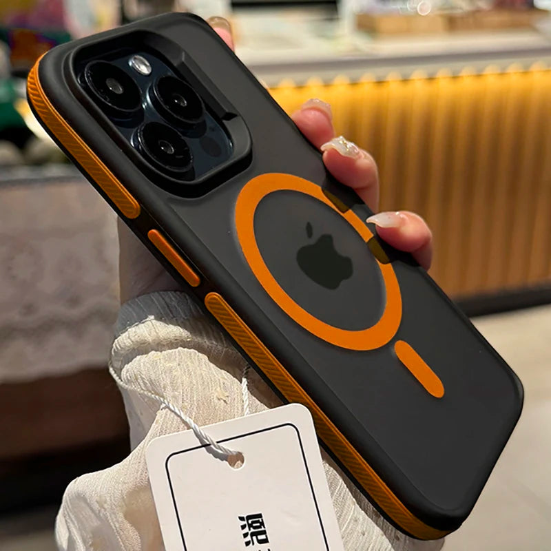 New Bicolor Matte Frosted Magnetic Phone Case For iPhone 17 Air 16 15 14 Plus 13 12 11 Pro Max Shockproof Bumper Hard Cover