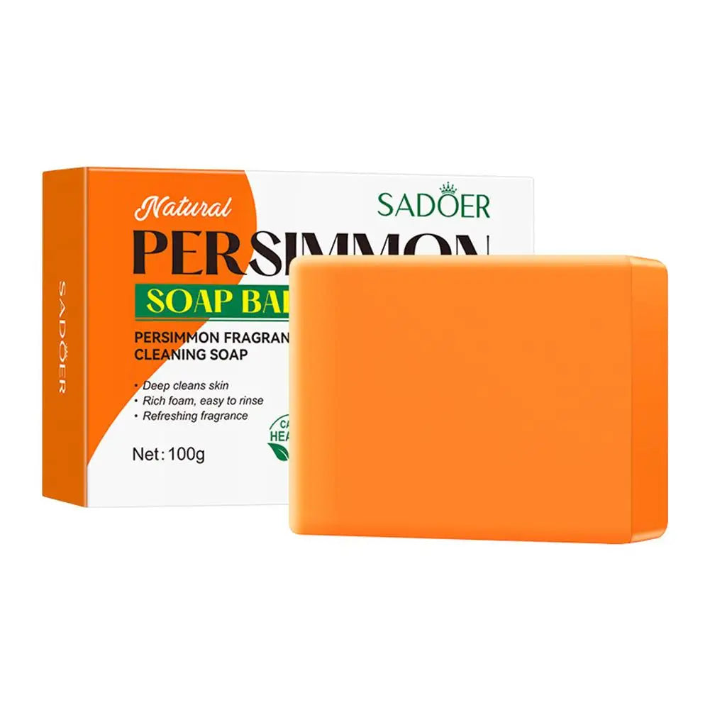 Persimmon Soap 100g Eliminates Odors Oil Control Refreshing Soft Smooth Professional Skin Cleaning Dirt Remover Wash Soap Bar