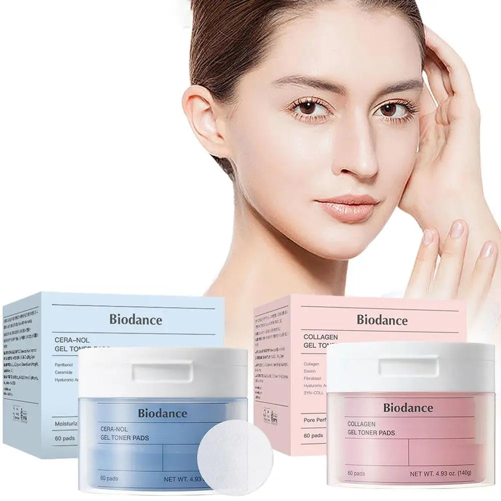 Korean Biodance Skin Care Kit - Collagen Gel Toner Pads, Bio-Collagen Real Deep Mask, Nourishing, Moisturizing, Calming, Tighten