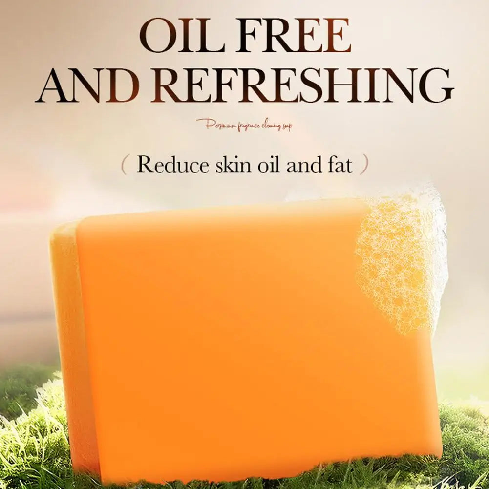 Persimmon Soap 100g Eliminates Odors Oil Control Refreshing Soft Smooth Professional Skin Cleaning Dirt Remover Wash Soap Bar