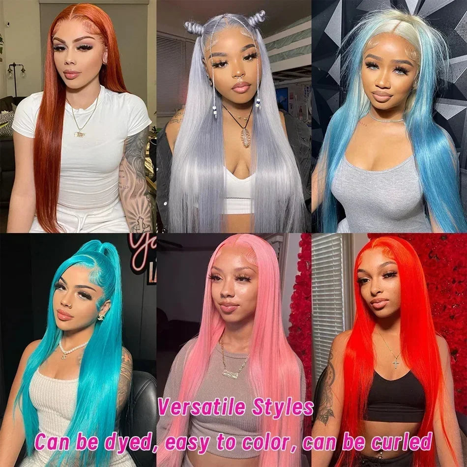 13x4 13x6 HD Transparent Full Frontal Lace 613 Blonde Colored Straight Human Hair Wigs Lace Front Wigs For Women 40 46 Inches