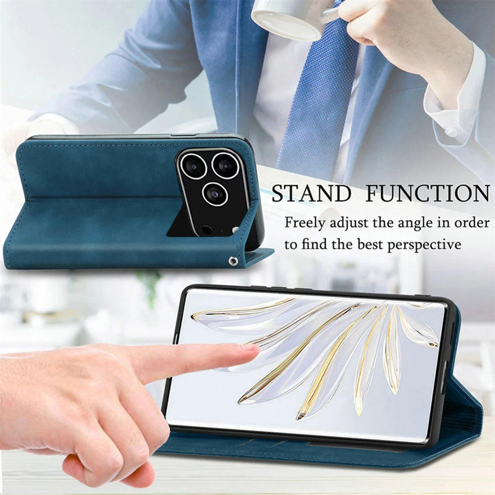 For iPhone 17 Pro Max 2025 Luxury Case Smooth Leather 360 Protect iPhone17 Air Case iPhone 17 ProMax 17Air Magnetic Flip Cover