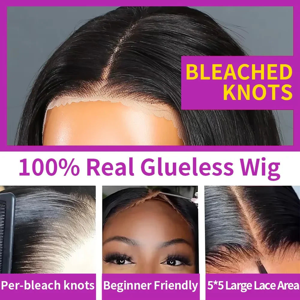 250% Density 13x4 13x6 HD Lace Front Human Hair Wigs For Women Brazilian Straight Short Bob Glueless Wigs 7x5 Lace Frontal Wigs