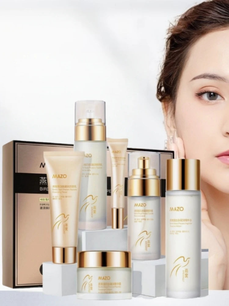 Bird's Nest Protein Peptide Moisturizing Six-Piece Set, Containing Bird's Nest Extract, Collagen and Other Skin-Beneficial Ingredients, Deeply Nourishes the Skin, Is Gentle and Non-Irritating, Has a Delicate Texture, Makes th