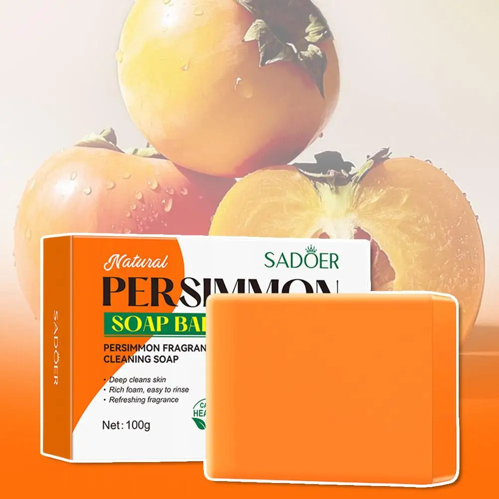 Persimmon Soap 100g Eliminates Odors Oil Control Refreshing Soft Smooth Professional Skin Cleaning Dirt Remover Wash Soap Bar