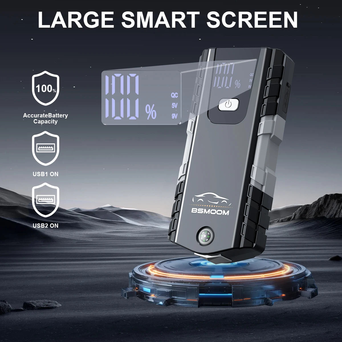 12V Portable Car Jump Starter Automatic Battery Booster Charger 6000A Auto Battery Charger Booster Starting Device