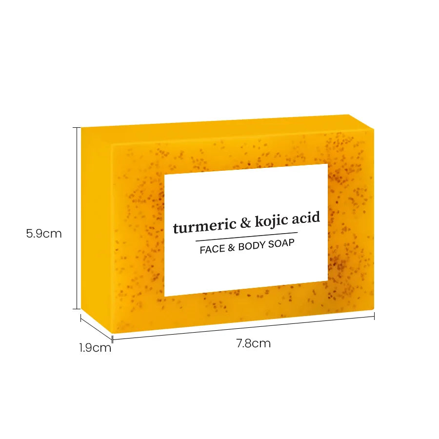 RDQCTQ  1pcs Turmeric Natural Bar Soap for Men, Lemon Kojic Acid Soap, Shower and Facial Soap -No Harsh Chemicals 100g