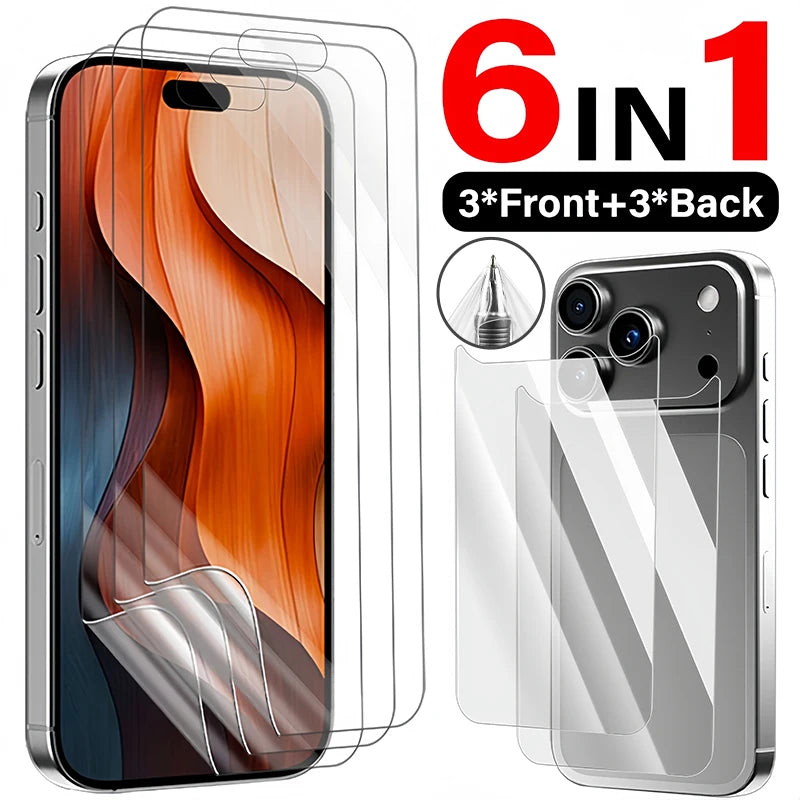 Front Back Screen Protector for Iphone 17 Pro Max 17pro Flexible TPU Hydrogel Film Anti-scratch Cover for Iphone17pro Protectors