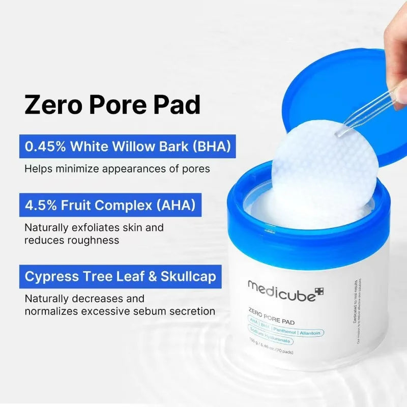 Lactic Acid Moisturizing Facial Care Cotton Pads Pore Cleansing Pads Facial Toning and Exfoliating Cleaning Cotton Pads