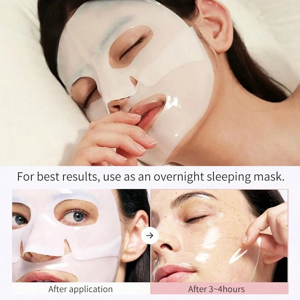 4 pieces of collagen sleeping mask, hydrating, moisturizing and whitening, translucent, thinning, smooth and tender skin