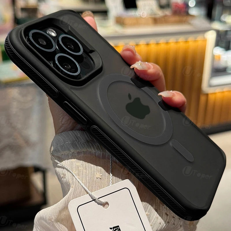 New Bicolor Matte Frosted Magnetic Phone Case For iPhone 17 Air 16 15 14 Plus 13 12 11 Pro Max Shockproof Bumper Hard Cover