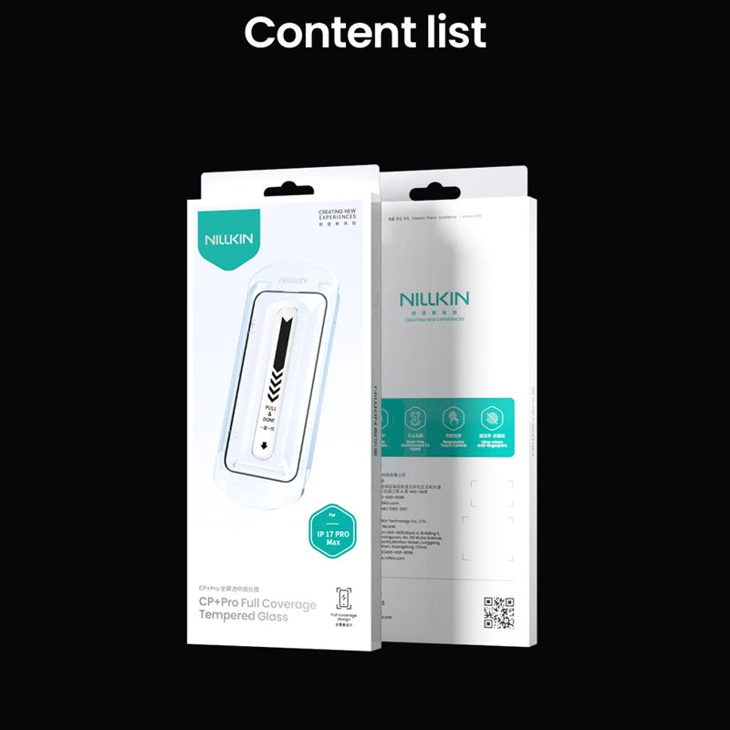 For iPhone 17 Pro Max,17 Air Tempered Glass Nillkin CP+Pro 2.5D Full Coverage Screen Protector Anti-fingerprint Glass