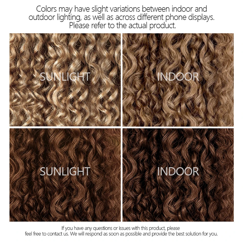 Knots Pre Separated Chocolate Brown Kinky Curly Crochet Human Hair Extension Invisible Lightweight Feather Crochet Braids Hair