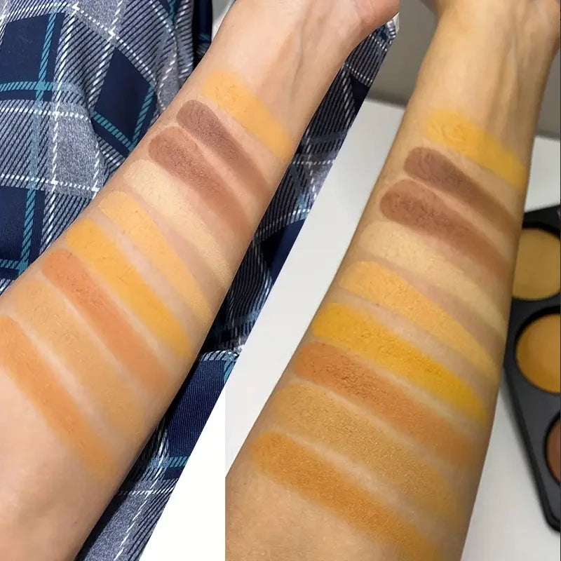 9-Color Waterproof Contour Concealer Matte Palette Free Brush Medium to Deep Shades 3D Sculpting Oil Control Long Lasting Wear