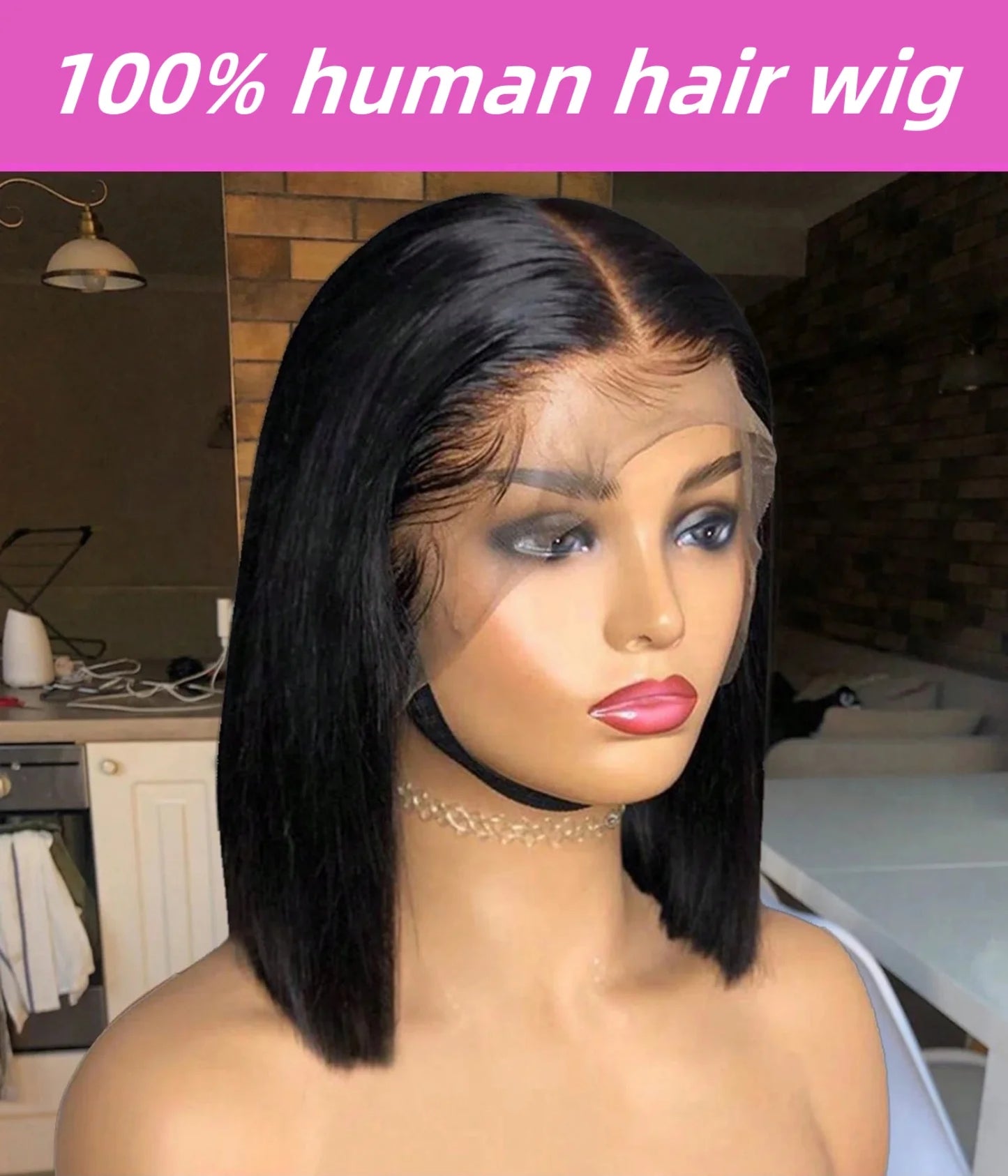 210 Density 13x6 HD Lace Frontal Wigs Short Bob Straight Human Hair Wig Pre Plucked Brazilian 100% Human Hair Wig For Women