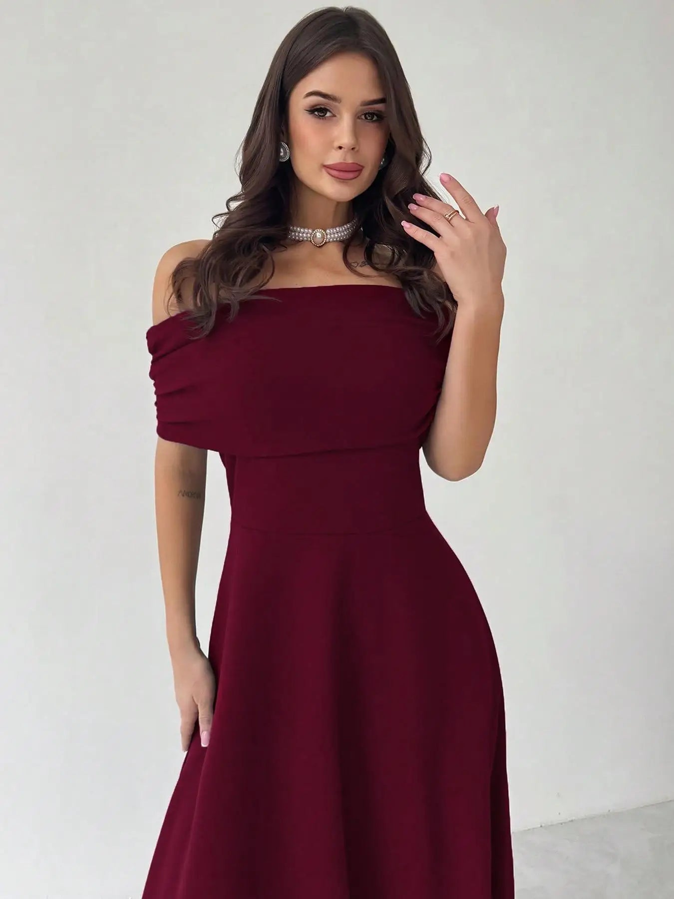 Women's Black Tie Dresses, Elegant Long Dress Evening Gown, Semi-Formal Occasion, Plain Pattern, Fitted Style, All Seasons, Mode