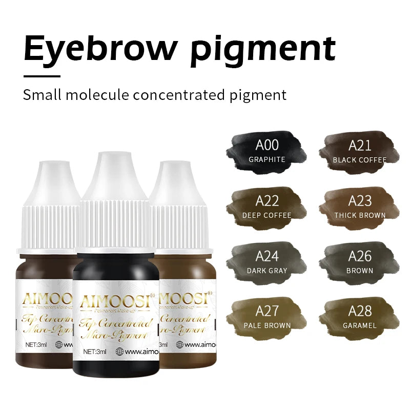 AIMOOSI Professional Microblading Pigment for Nano Brows | REACH Certified Permanent Makeup Tattoo Ink for PMU Artist | 3ml
