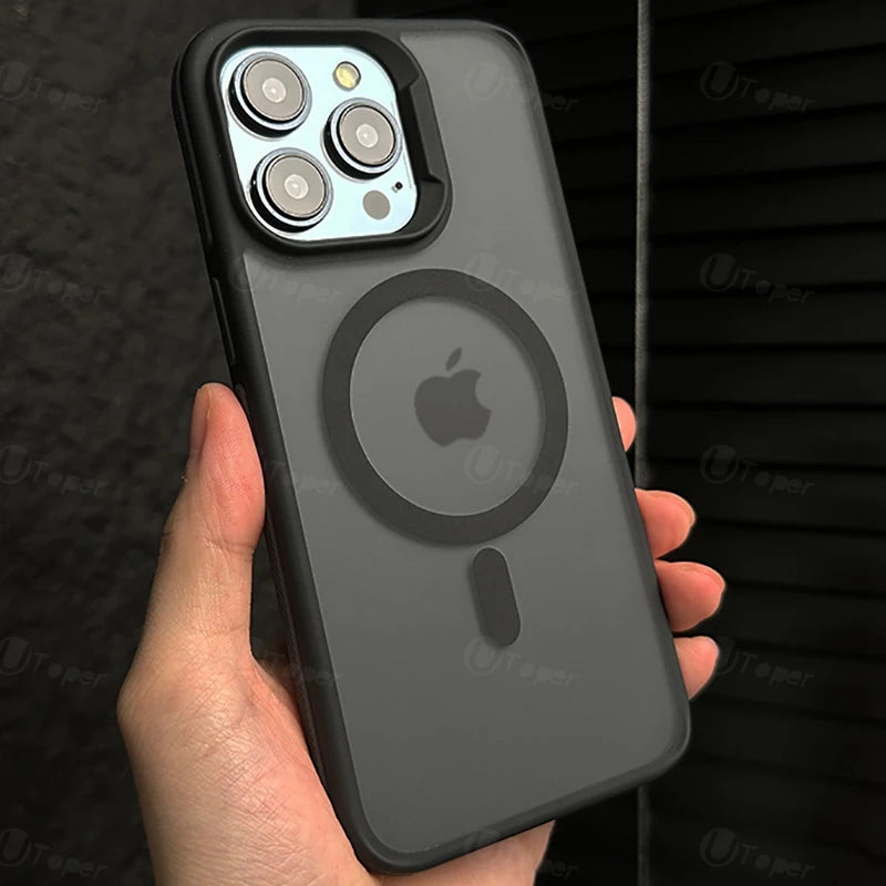 New Bicolor Matte Frosted Magnetic Phone Case For iPhone 17 Air 16 15 14 Plus 13 12 11 Pro Max Shockproof Bumper Hard Cover