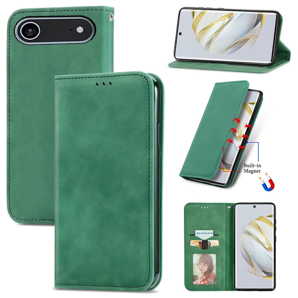 For iPhone 17 Pro Max 2025 Luxury Case Smooth Leather 360 Protect iPhone17 Air Case iPhone 17 ProMax 17Air Magnetic Flip Cover