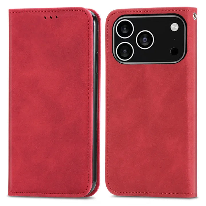 For iPhone 17 Pro Max 2025 Luxury Case Smooth Leather 360 Protect iPhone17 Air Case iPhone 17 ProMax 17Air Magnetic Flip Cover