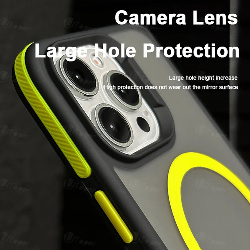 New Bicolor Matte Frosted Magnetic Phone Case For iPhone 17 Air 16 15 14 Plus 13 12 11 Pro Max Shockproof Bumper Hard Cover