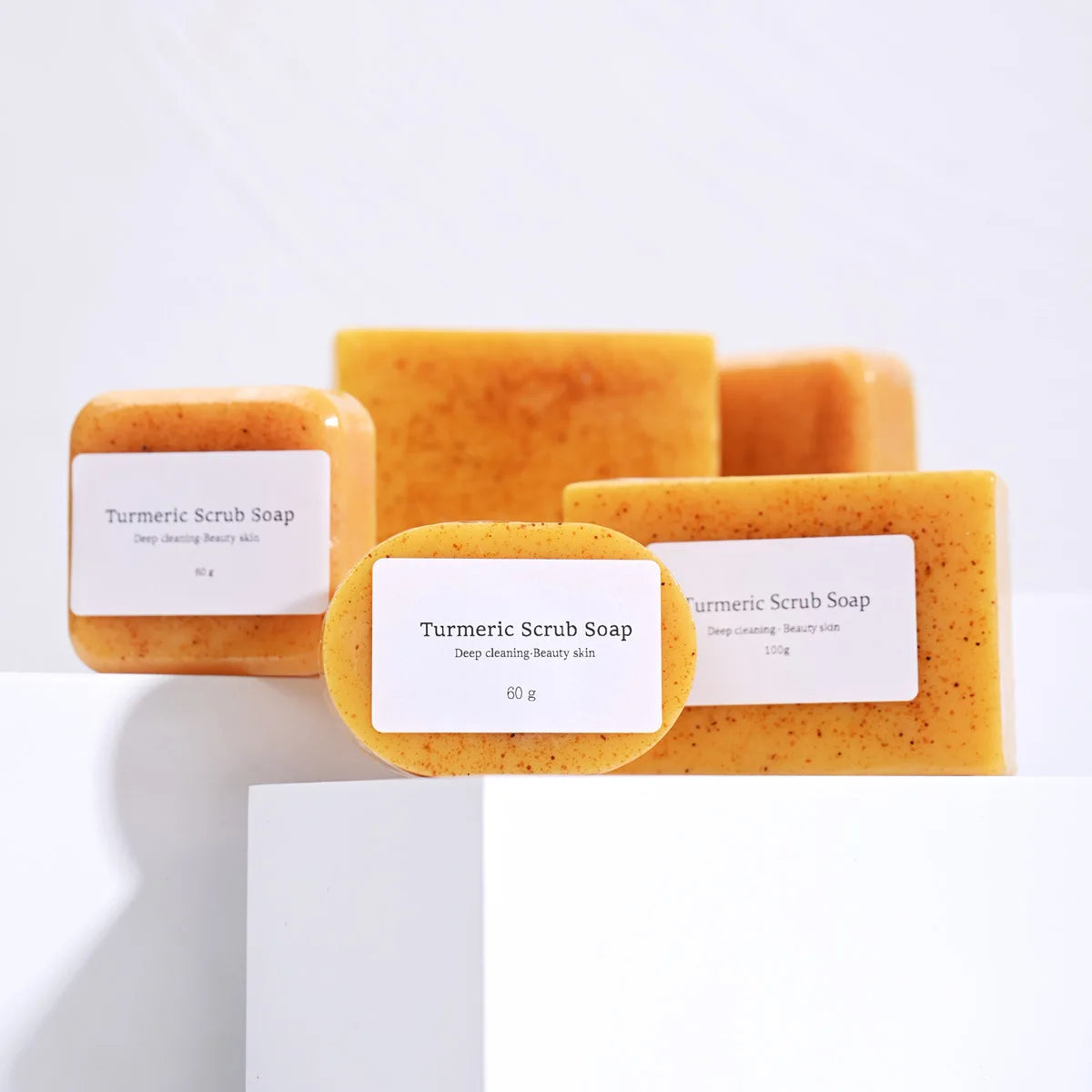 Natural Turmeric Kojic Scrub Soap Cleansing Bath Soap Oil Control & Whitening Kojic Turmeric Soaps for Face,Bath, Body