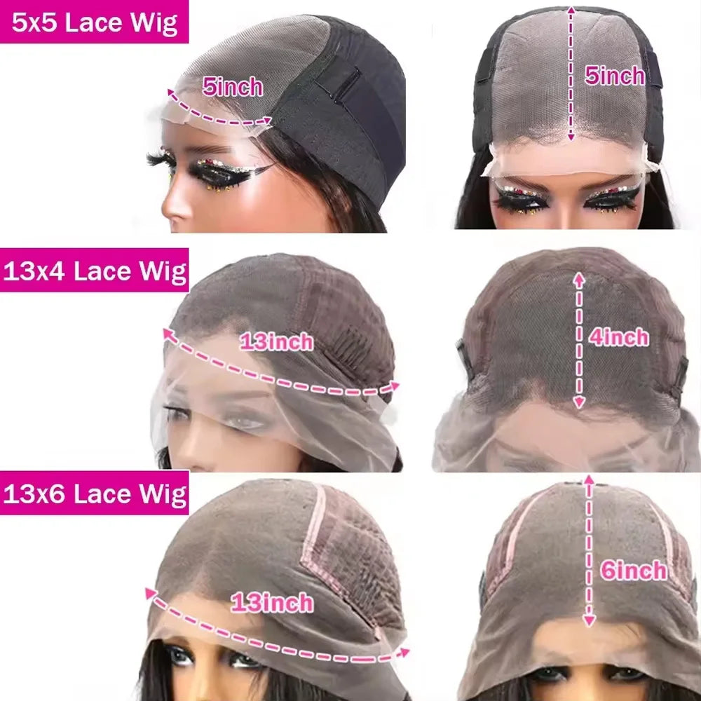 40 42 Inch Bone Straight Human Hair Wigs 13x6 HD Transparent Lace Frontal Wigs Glueless Straight Lace Front Human Hair Wigs