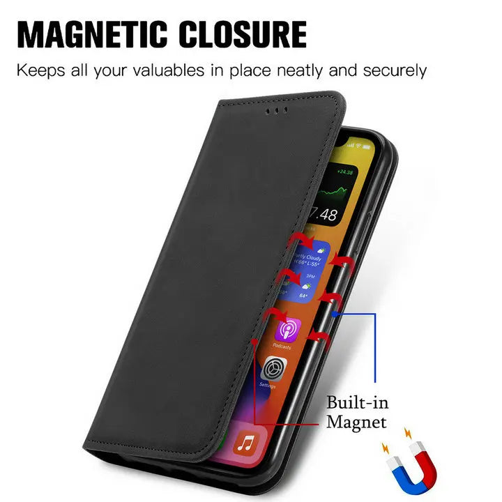 For iPhone 17 Pro Max 2025 Luxury Case Smooth Leather 360 Protect iPhone17 Air Case iPhone 17 ProMax 17Air Magnetic Flip Cover