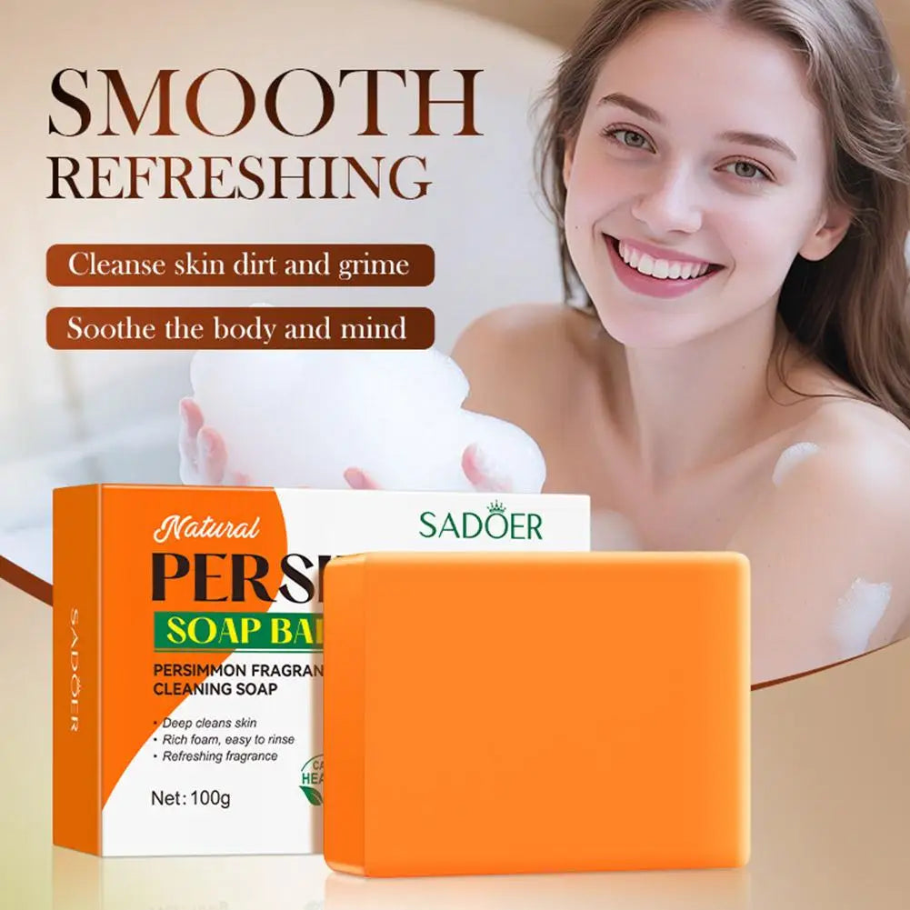 Persimmon Soap 100g Eliminates Odors Oil Control Refreshing Soft Smooth Professional Skin Cleaning Dirt Remover Wash Soap Bar