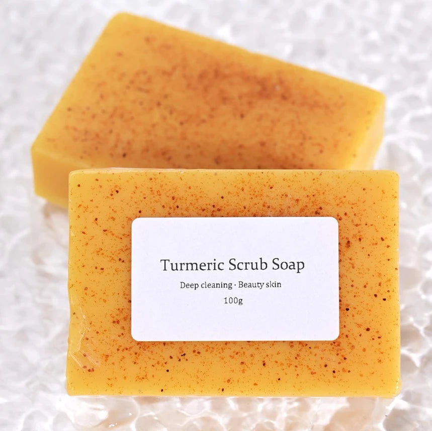 Natural Turmeric Kojic Scrub Soap Cleansing Bath Soap Oil Control & Whitening Kojic Turmeric Soaps for Face,Bath, Body