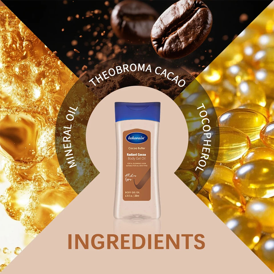Cocoa Body Oil Gel Moisturizing Hydration For Dry Skin Care Radiant Glowing Butter Treatment Nourishing body care skin care