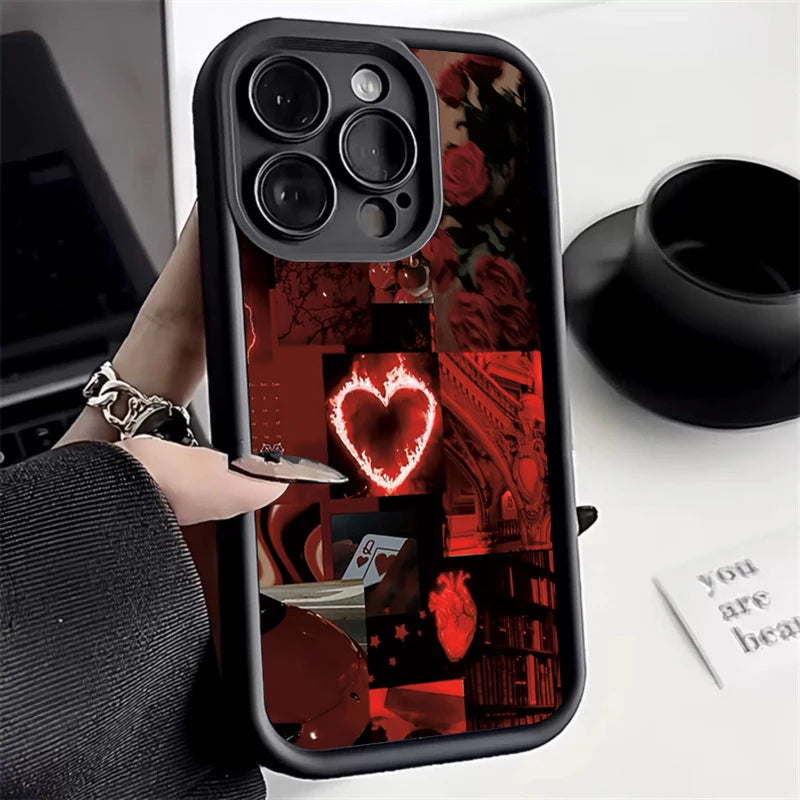 Case For iPhone 17 Cases iPhone 16 Pro Max Case Stylish Red Scenery Case For iPhone 16 12 14 11 13 Pro Max XS XR 7 8 Plus Cover