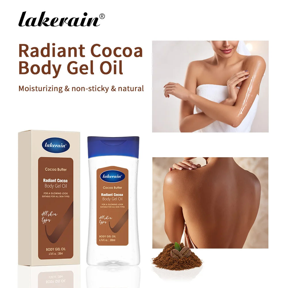 Cocoa Body Oil Gel Moisturizing Hydration For Dry Skin Care Radiant Glowing Butter Treatment Nourishing body care skin care