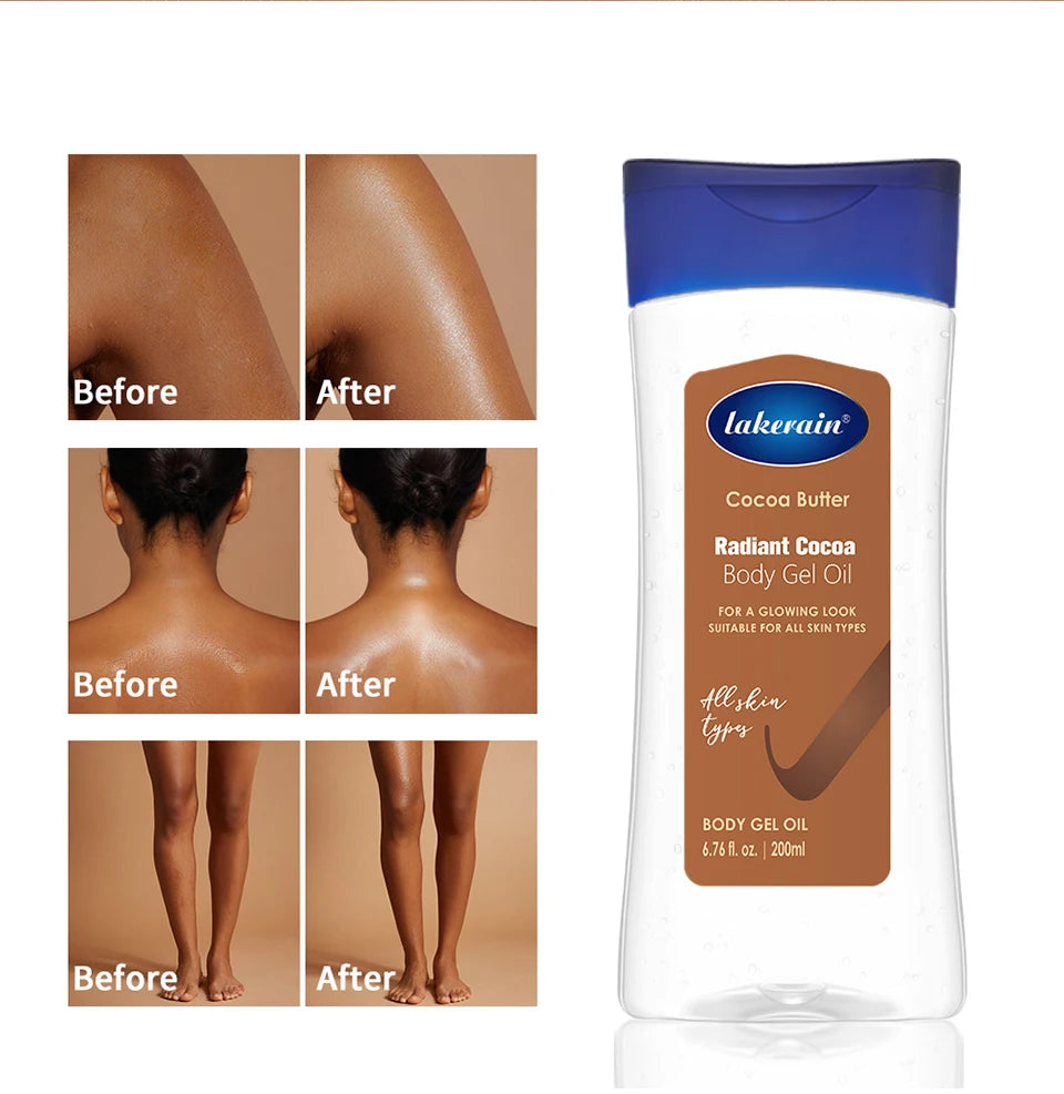 Cocoa Body Oil Gel Moisturizing Hydration For Dry Skin Care Radiant Glowing Butter Treatment Nourishing body care skin care