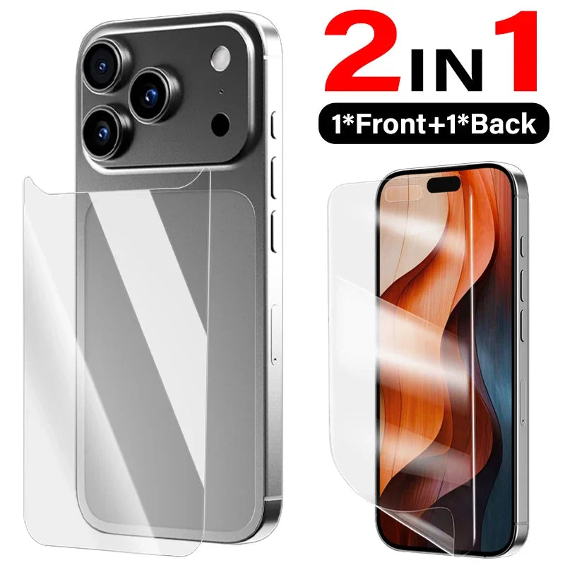 Front Back Screen Protector for Iphone 17 Pro Max 17pro Flexible TPU Hydrogel Film Anti-scratch Cover for Iphone17pro Protectors