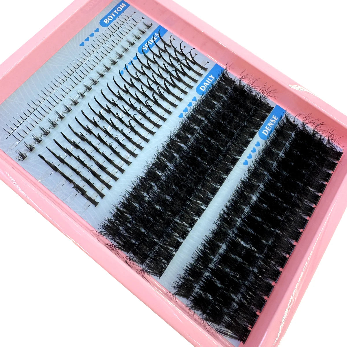 15Rows Lash Clusters Spikes Eyelash Extensions Spiky Lashes Extension Thick Individual Cluster Lashes with Spikes&Bottom Lashes