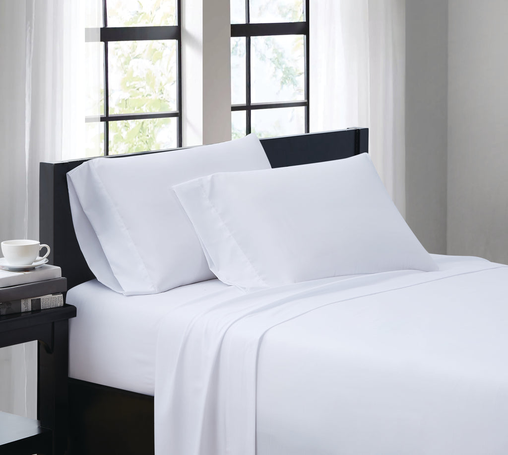 Everyday Solid Microfiber 100% Microfiber Polyester Deep Pocket White 3-Piece Twin, All Season, Adult Size, OEKO-TEX Certified