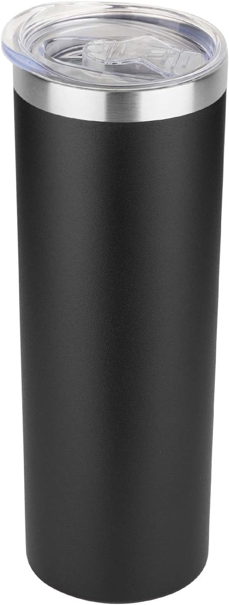 HASLE OUTFITTERS 20 Oz Skinny Tumblers Bulk Set, Stainless Steel Insulated Slim Tumblers with Lids Travel Water Cups(Stainless Steel, 8)