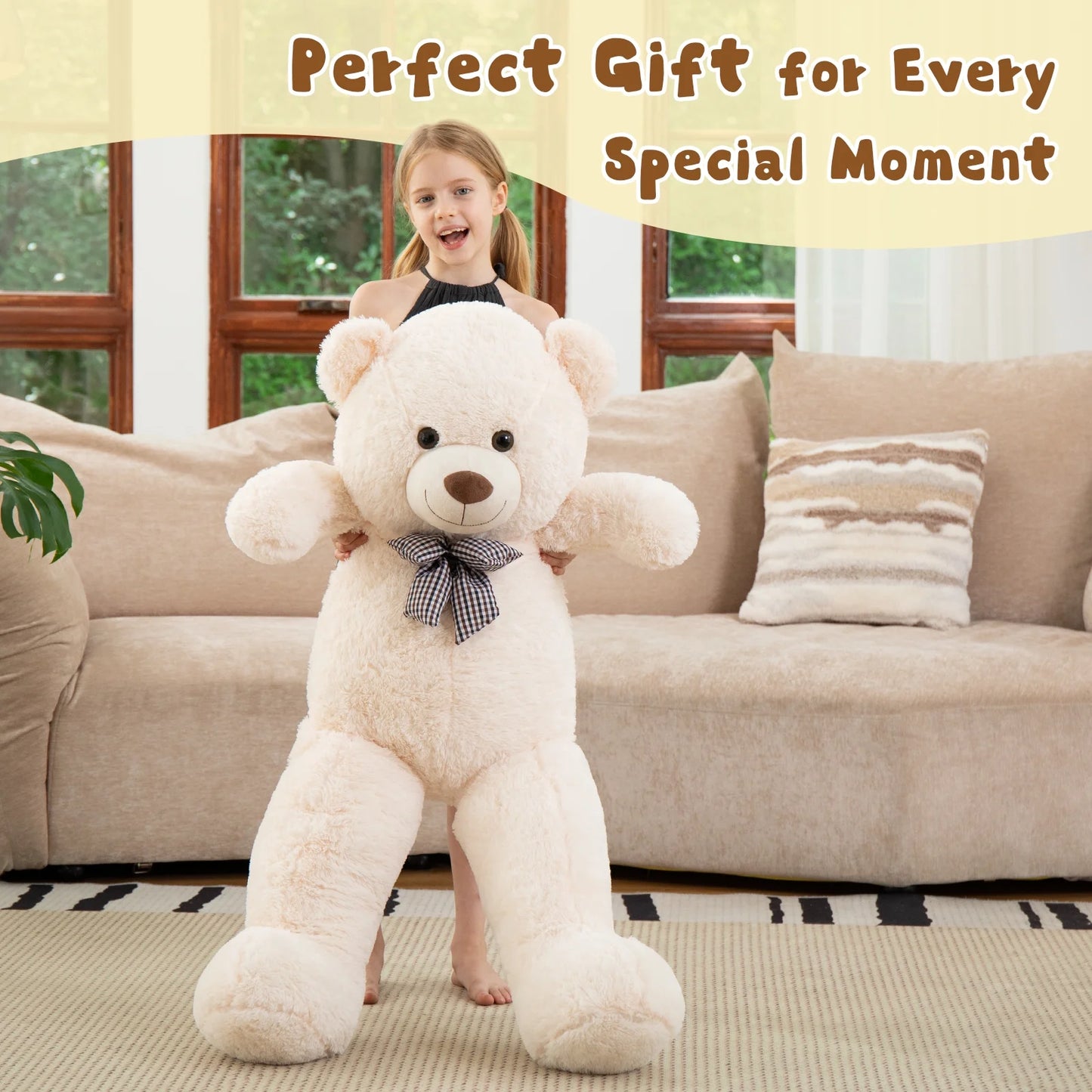 Giant Teddy Bear 4Ft Stuffed Animal Soft Big Stuffed Bear Plush Toy