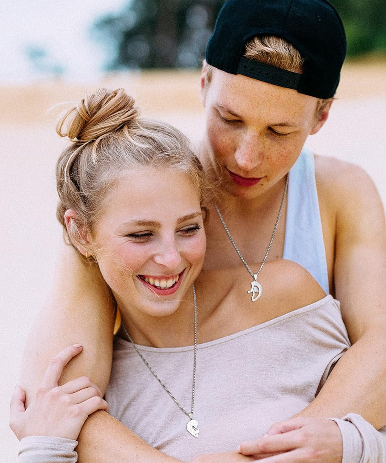 Buleens Heart Pendant Necklaces for Women Mens