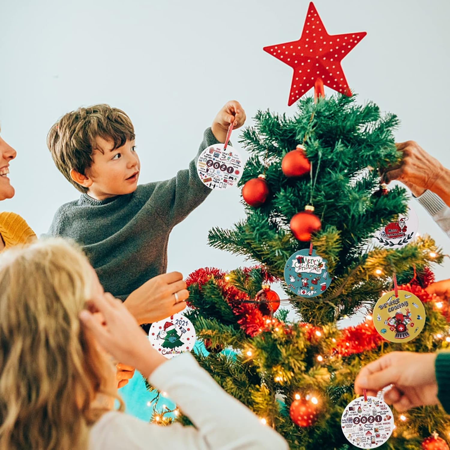 2021 Christmas Ornaments, Meaningful Christmas Tree Hanging Decorations Pandemic Commemorative Ornament Gift for Xmas