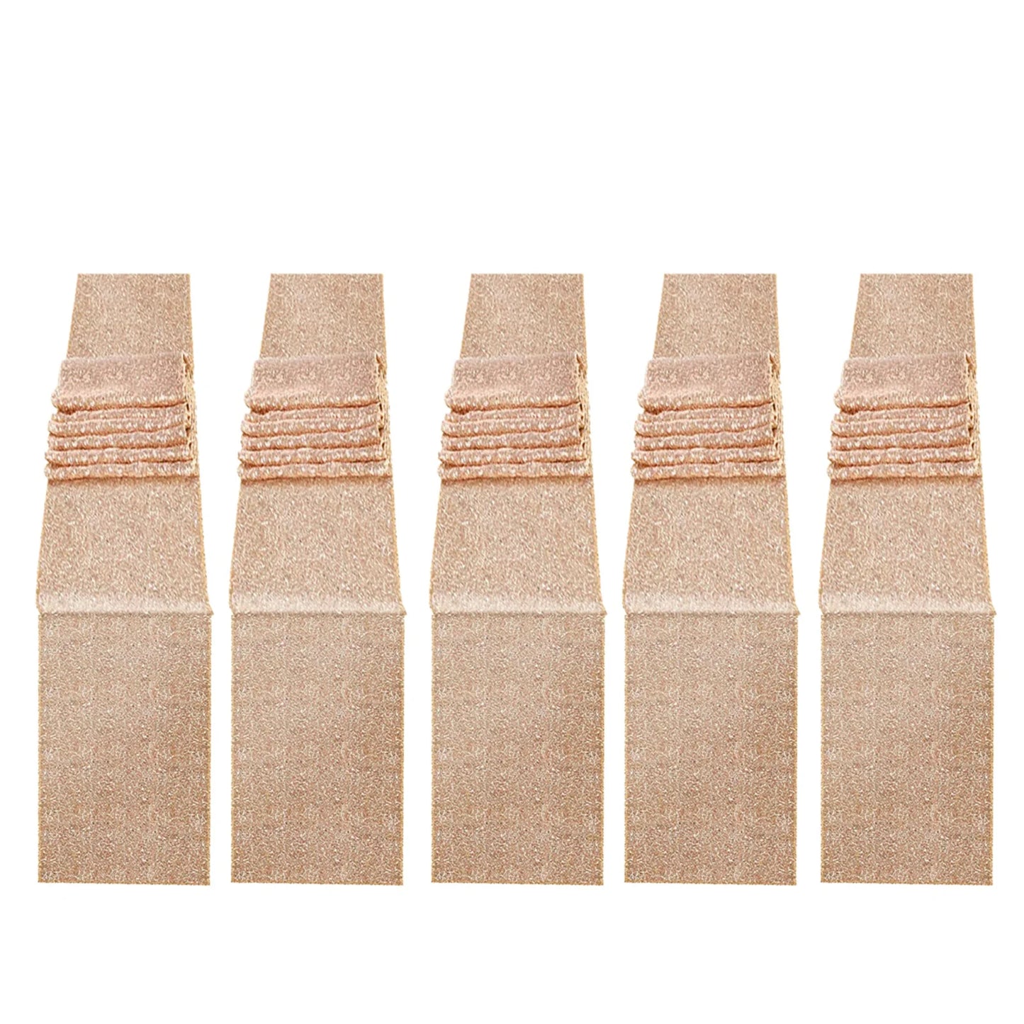 Rose Gold Sequin Table Runners 12 X 72 Inch Pack of 5 Glitter Sparkly Metallic Table Runners for Parties