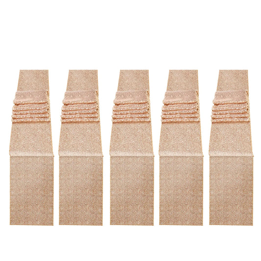 Rose Gold Sequin Table Runners 12 X 72 Inch Pack of 5 Glitter Sparkly Metallic Table Runners for Parties