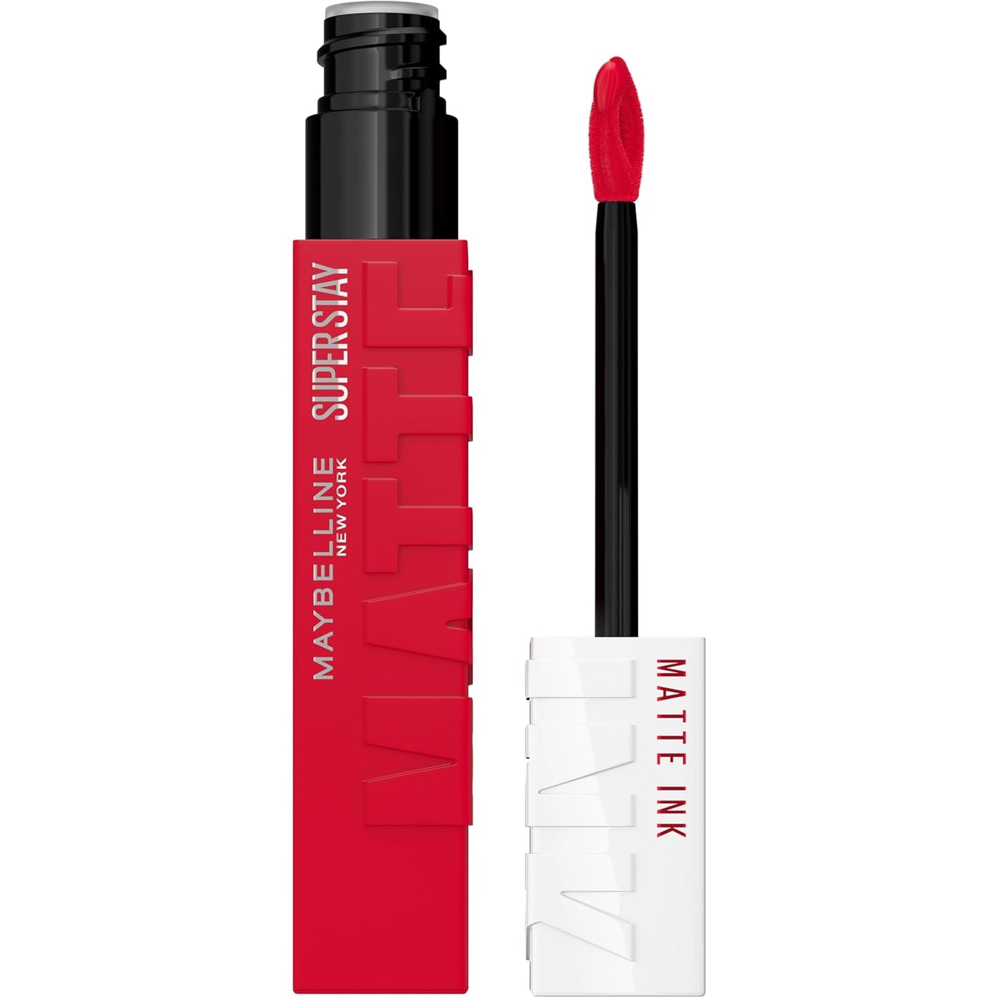 Maybelline Super Stay Matte Ink Liquid Lipstick Makeup, Long Lasting High Impact Color, up to 16H Wear, Exhilarator, Ruby Red, 1 Count, Packaging May Vary