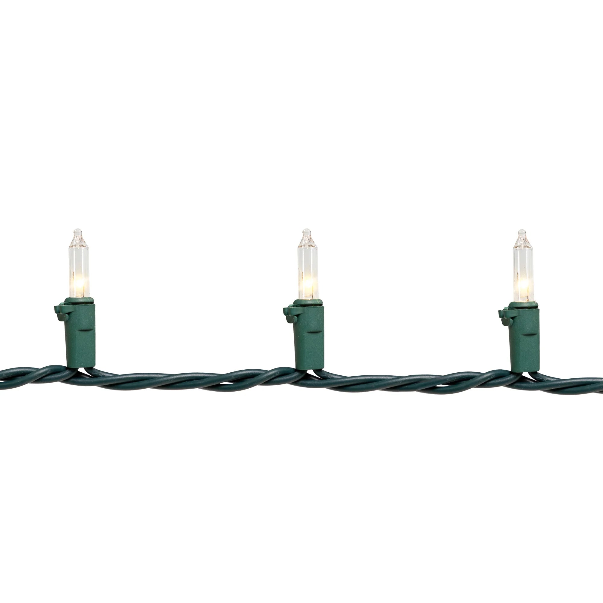 Incandescent Mini Christmas Lights - Clear - 10' Green Wire - 50Ct