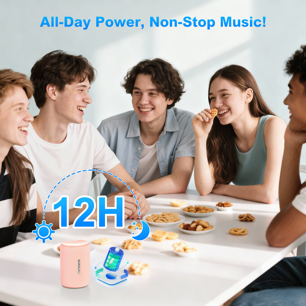 Portable Bluetooth Speaker, IPX7 Waterproof Wireless Speaker, Stocking Stuffers, Bluetooth 5.0, TWS Mini Speaker for Home/Party/Outdoor/Travel/Gifts, Pink