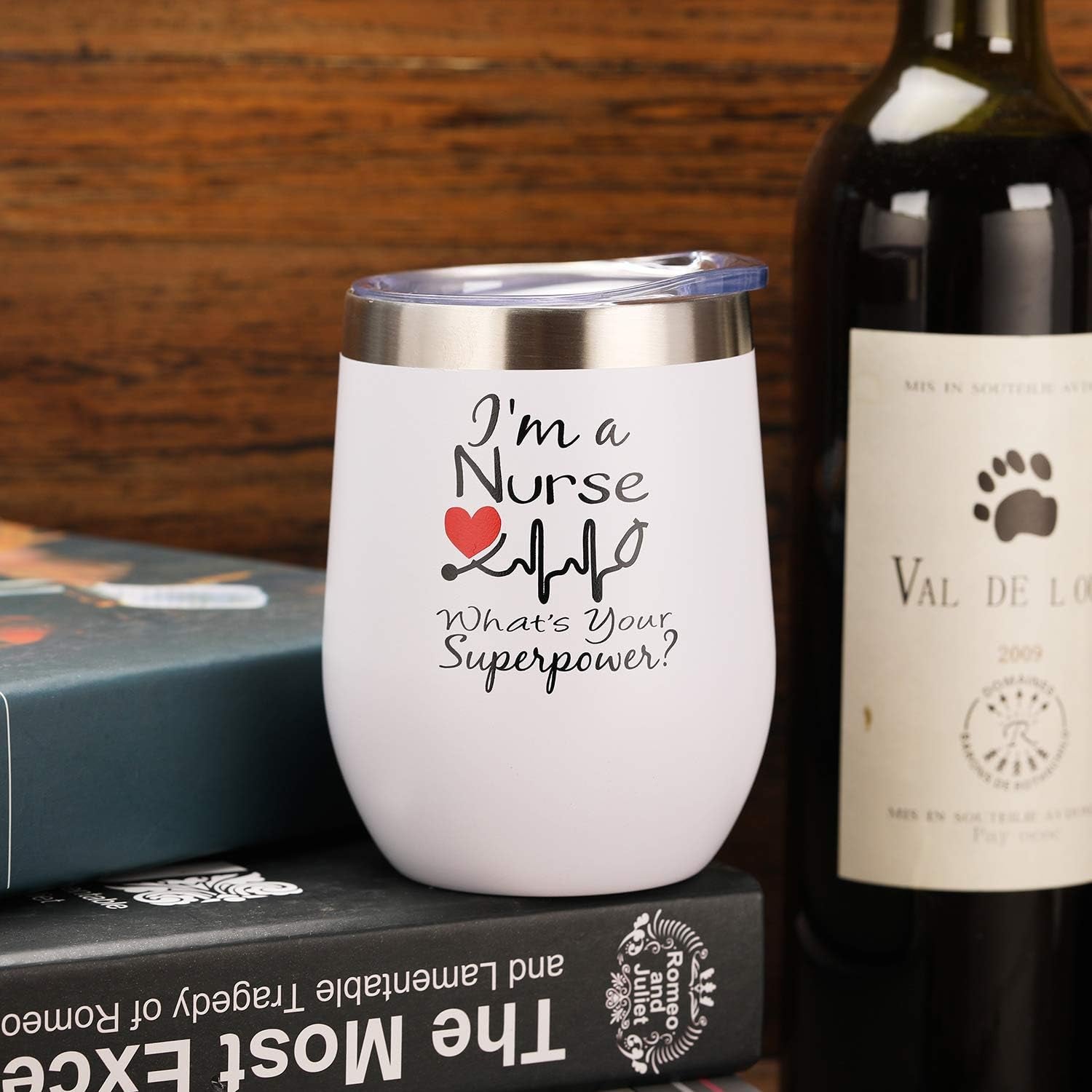 I'M a Nurse What'S Your Superpower Wine Tumbler,Funny Nurse Gifts,Nurses Week,Graduation,Birthday Gift for RN,ER Nurse,New Nurse Christmas Gifts 12 Oz White