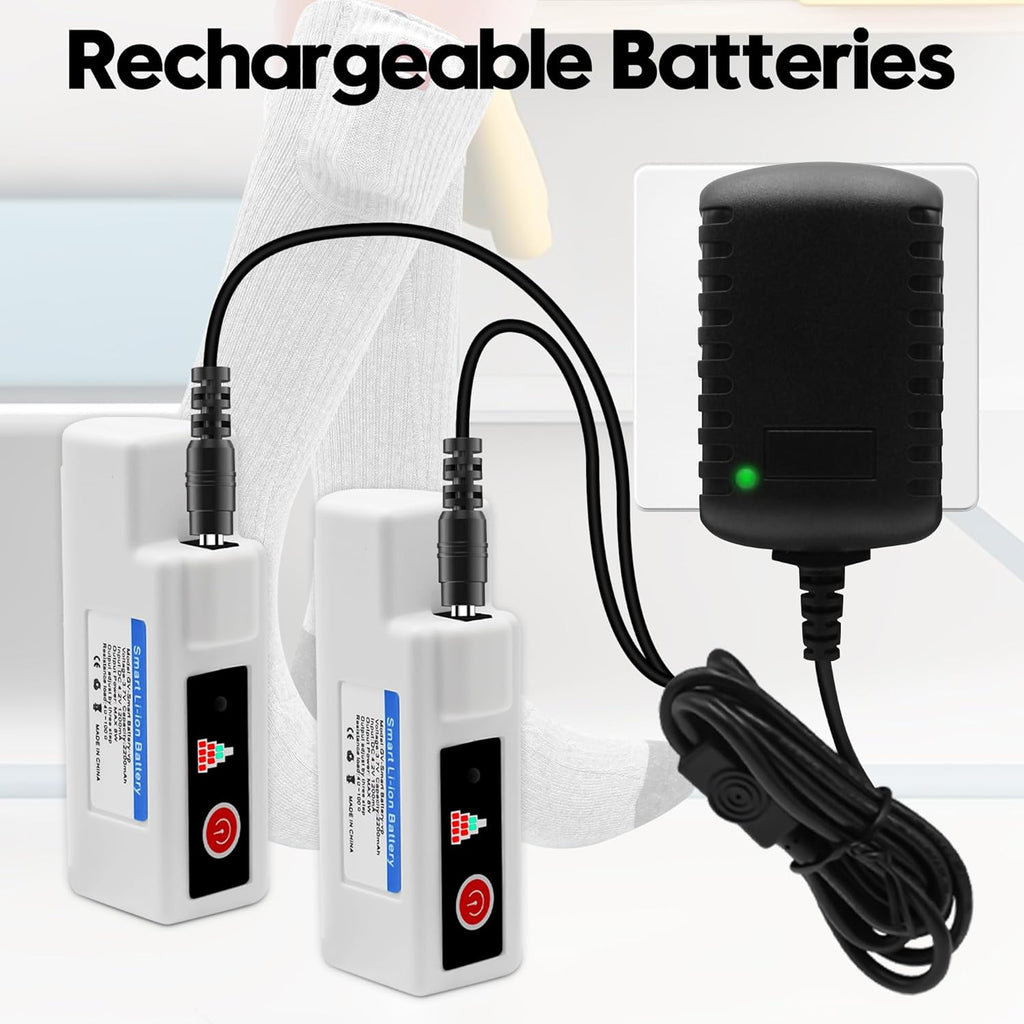 Autocastle Heated Socks for Men Women - Rechargeable Battery Electric Socks for Chronically Cold Feet - Winter Warm Thermal Washable Unisex Foot Warmer for Hunting Skiing Cycling